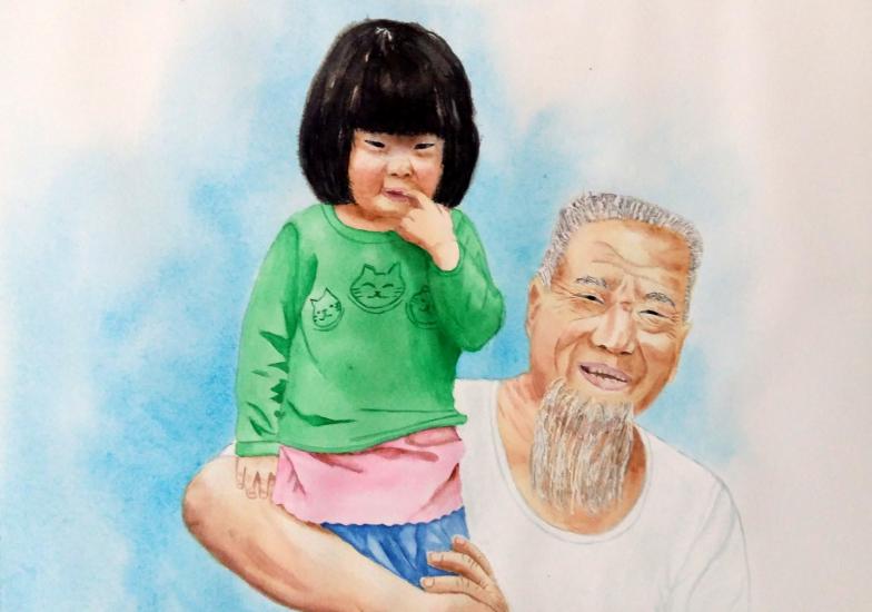 PAPY + PETITE FILLE en Chine